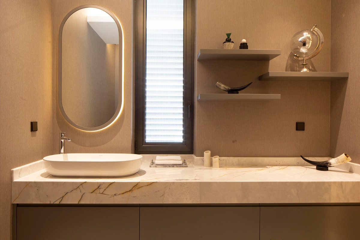 Modern marble bathroom