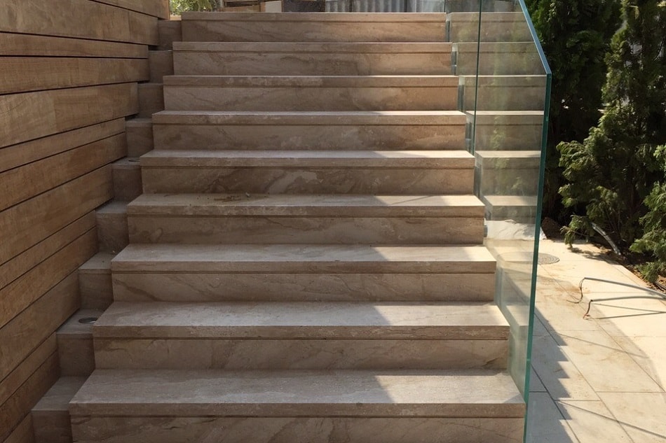 Residence staircase with marble