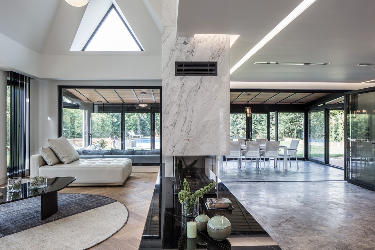 Calacatta marble living space